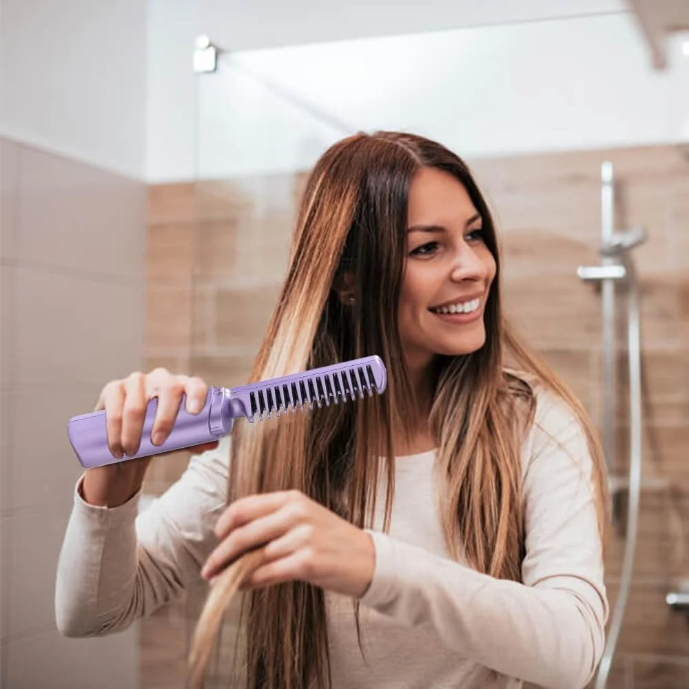 Rechargeable Hair Comb Straightener