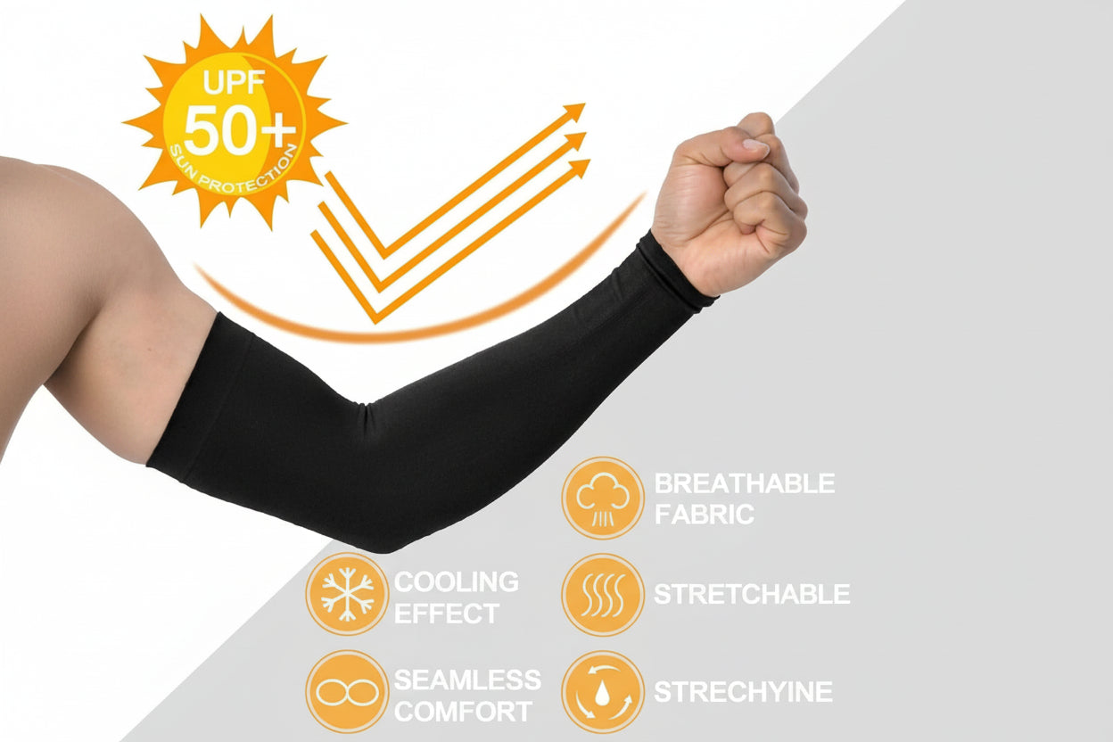 Black Cotton Protective Arm Sleeve