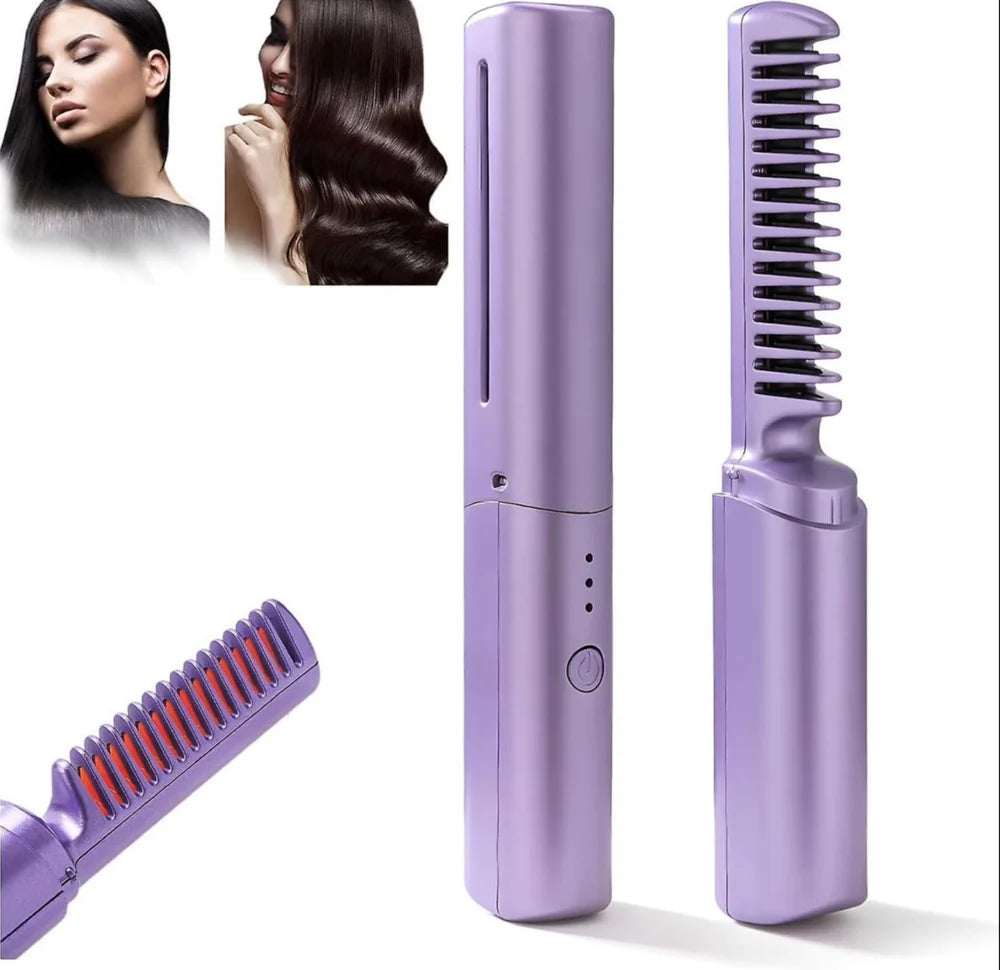 Rechargeable Hair Comb Straightener