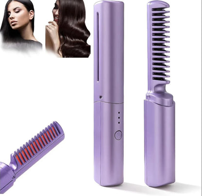 Rechargeable Hair Comb Straightener