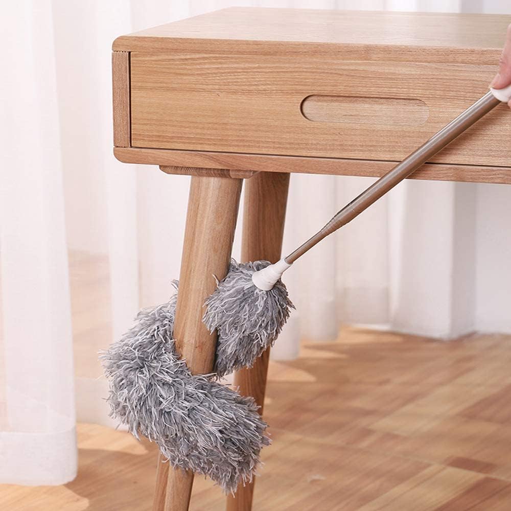 Microfiber Feather Duster Bendable & Extendable Fan Cleaning Duster with 100 inches Expandable Pole Handle Washable Duster for High Ceiling Fans, Window Blinds, Furniture