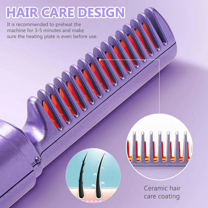 Rechargeable Hair Comb Straightener