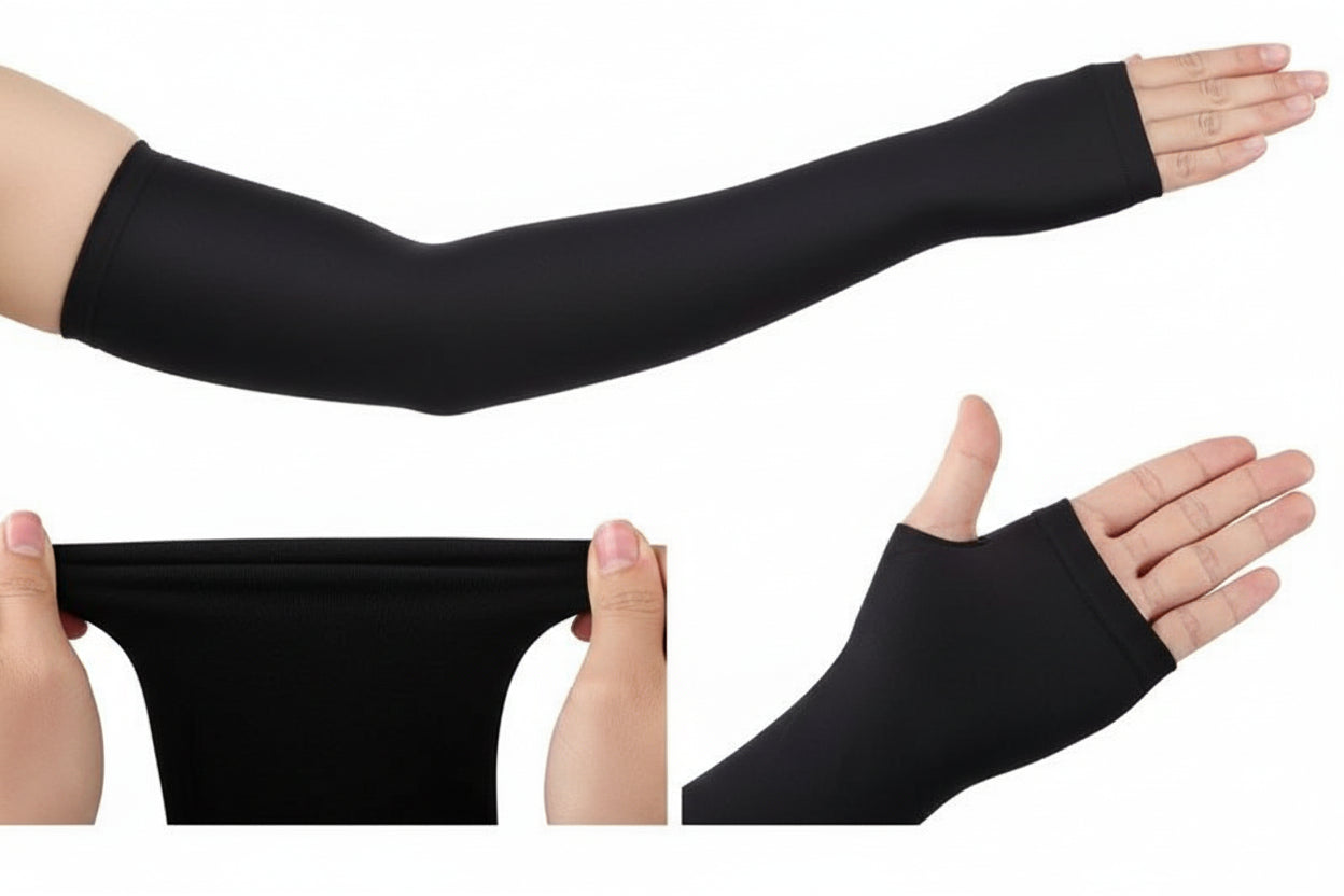Black Cotton Protective Arm Sleeve